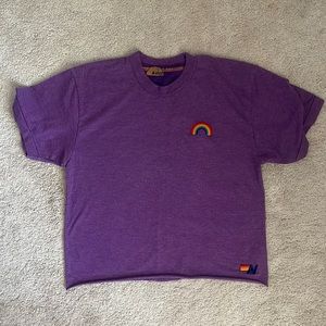 Aviator Nation Cropped Rainbow Tee